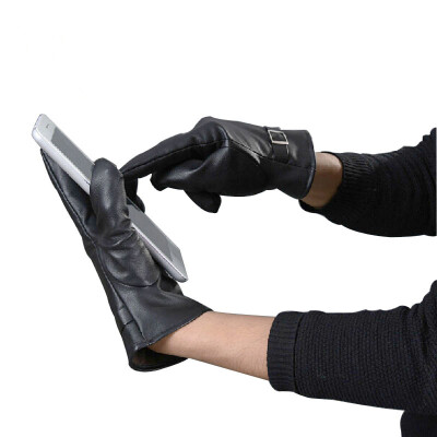 

Good hao haolebao men riding a car PU touch screen gloves plus cashmere non-slip gloves autumn&winter warm