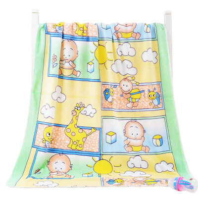 

like baby (elepbaby) baby blanket double thick soft children blanket blanket mink blanket series 100X140CM (Di bear baby blue