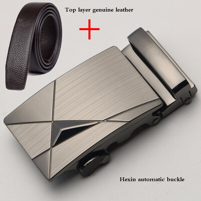 

Top Quality Cow Genuine Leather Men Belts Automatic Buckle Vintage Male Strap Metal Buckle Belts For Men