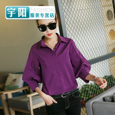 

2017 spring&autumn models new fashion shirt womens clothing tide loose lining lantern sleeves Han Fan inch shirt women