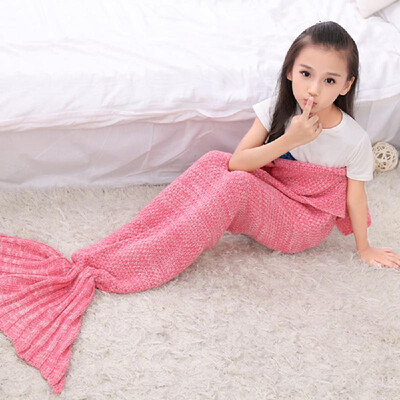 

Handcrafted Knit Blanket Funny Unique Life-size Mermaid Tail Blanket for Women Girls Warm Winter Gift