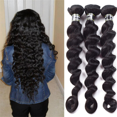 

Amazing Star Brazilian Virgin Hair Loose Wave 3 Bundles Loose Wave Hair Bundles Good Quality Human Hair Extensions Soft&Full