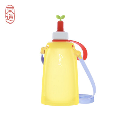 

JZAO x Siliman sillymann silicone water bag children baby anti-fall male&female students outdoor portable water bottle sports cup blue 300ml