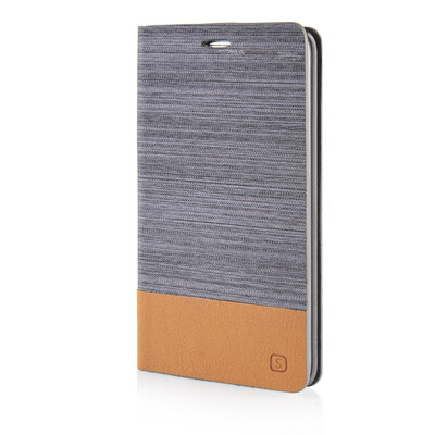 

MOONCASE Canvas Design Leather Side Flip Wallet Pouch Stand Shell Back Case Cover for Samsung Galaxy Note Edge N9150 Dark Brown
