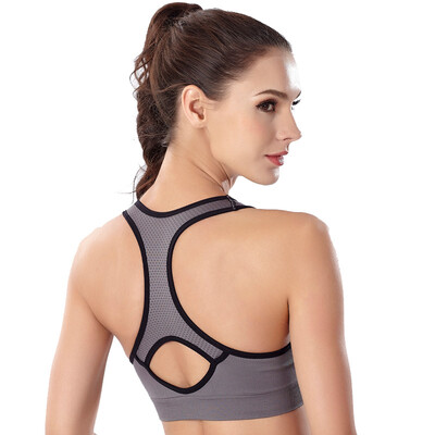 

Arctic cashmere sport bra shockproof running anti-emptying vest girls underwear gather no steel bra bra yoga sleep scarred 7804 high cold gray M