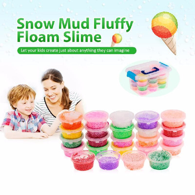 

Box of 24 Snow Foam Slime Educational DIY Hand Putty Mud Creative Kids Toy Gift Stress Relief
