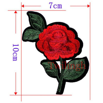 

1 Piece Patches Red Flower Embroidered Patch 3D Applique DIY Sewing Repair Accessories Fabric Stickers Wedding Clothing Patches