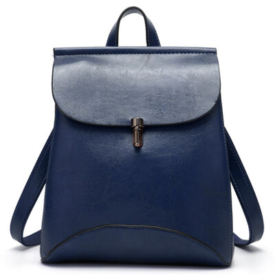 

New large Simple retro Splice back Messenger woman PU leather backpack girl school bags metal buckle travel laptop leisure bag
