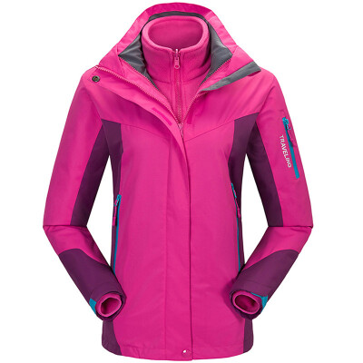 

Jingdong self-operated Fugui bird FUGUNIAO outdoor three-in-one jacket detachable two-piece warm waterproof cold cap mountaineering suit D058 female rose red XL