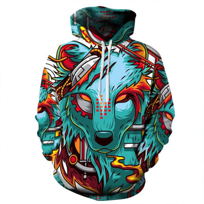 

QYDM069Mens Hoodie 3D Printed Women Pullover Sweater