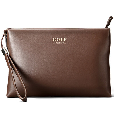 

Гольф GOLF мужчины сумочка мягкий первый слой cowhide конверт сумка ручной мешок большой емкости холдинг сумка S582001 коричневый