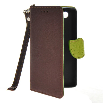 

MOONCASE Litch Skin Leather Wallet Card Holder Pouch with Kickstand Case Cover for Sony Xperia Z3 Compact ( Z3 Mini ) Brown