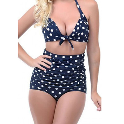

Women'S Retro RoSe Polka Dot Bikini SwimSuit Sexy WaiSt