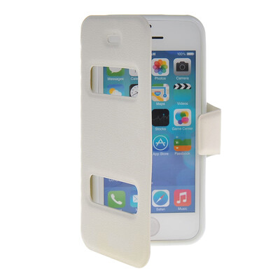 

MOONCASE View Window Leather Side Flip Pouch Stand Shell Back ЧЕХОЛ ДЛЯ Apple iPhone 5C White