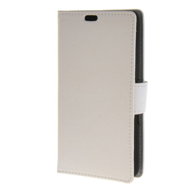 

MOONCASE Simple Leather Flip Wallet Case Card Slot Stand Back Cover for Sony Xperia E4 White