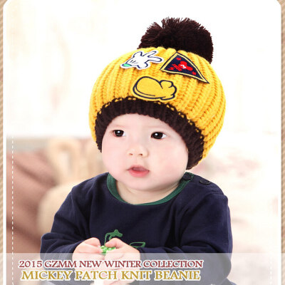 

Buebos Ninos 2015 Baby Winter Hat Korean Cute M Letter Wool Warm Hat