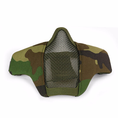 

Tactical Airsoft Mask Helmet Half Lower Face Metal Steel Mesh Net Hunting Protective prop for Paintball Party Mask CS