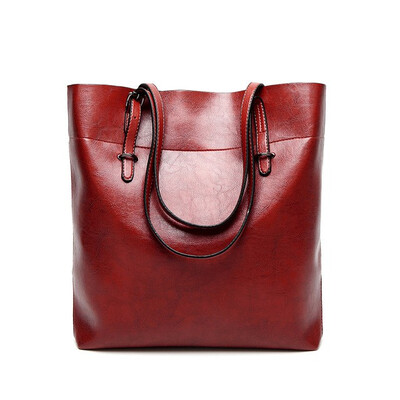 

SMOOZA Brand 2018 new polished leather leisure women shoulder bag contracted leather tote bags woman single handbag