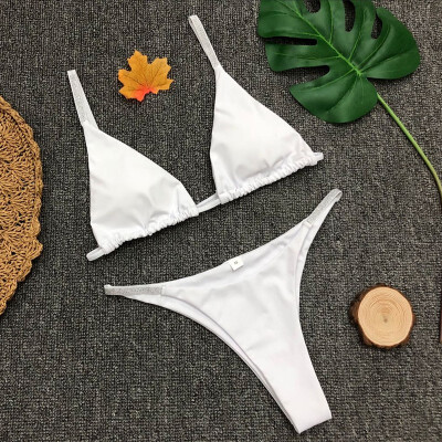 

Sexy swimsuit pure color bikini