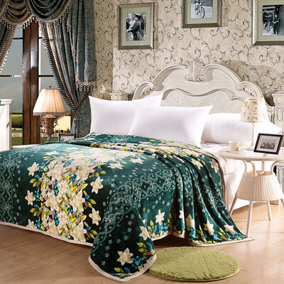 

Noble Atmosphere Lily Love Dark Green Bed Blanket Fleece Blankets For Bed Throw Blanket King Size 200x230cm Machine Washable