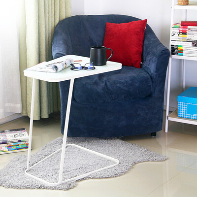 

Double side sofa computer table classic white upgrade lazy removable bedside table laptop table bed small table sofa side desk modern small coffee table tempered glass table