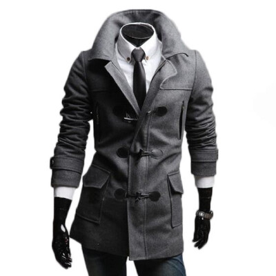 

Zogaa New Men's Wool Coats Horn Button