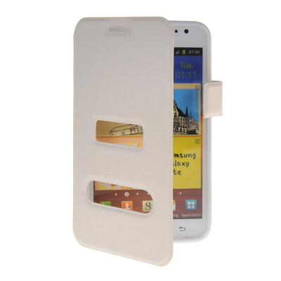 

MOONCASE View Window Leather Side Flip Pouch Hard board Shell Back чехол для Samsung Galaxy Note I9220 White