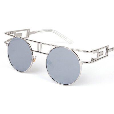 

FEIDU Retro Gothic Steampunk Sunglasses Women Brand Designer Retro Metal Coating Mirror Round Sun Glasses Oculos De Sol Feminino