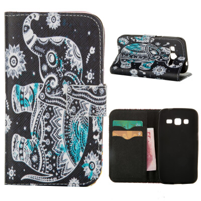 

MOONCASE Case for Samsung Galaxy Core Prime G360 Flip Leather Foldable Stand Feature Case Cover [Pattern series] /a15