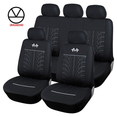 

KAWOSEN New Style Embossed Polyester Car Seat Cover Universal Fit Most Seat Car Seat Protector Gray Car Interior Accessories