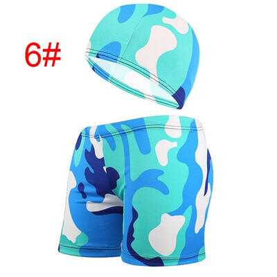 

Men&39s Large Size Swimming Trunks Sports Wear Beach Boxer Shorts with Swimming Cap