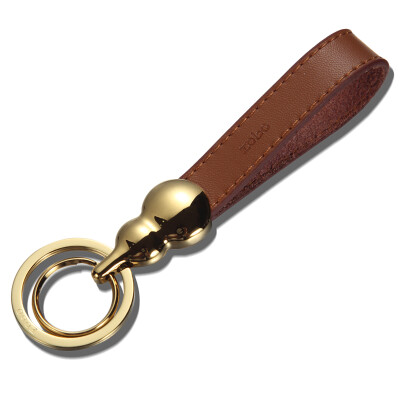 

Authentic zobo car keychain treasure hoist portable child double key ring leather key rope car ornaments birthday gift ZB-938 brown