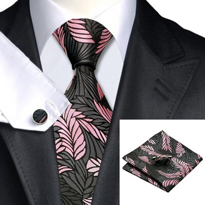 

Hot selling Vogue Men Silk Tie Set High Quality 100 Silk Necktie Handkerchief Cufflinks Set for Formal Wedding Business