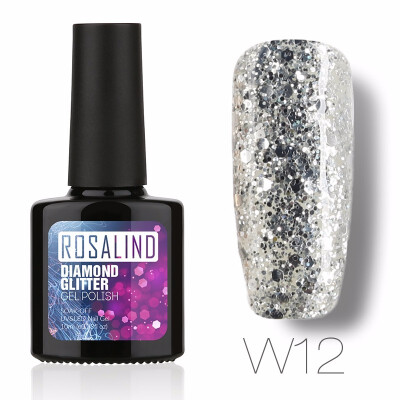 

ROSALIND Gel 1S PBlack Bottle 10ML Diamond Glitter W01-29 Gel Nail Polish Semi Permanent Nail Art UV&LED Soak-Off gel lacquer