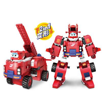 

Audi double diamond AULDEY Weisi building blocks super flying childrens toy building blocks spelling toy Le Di deformation fire truck HA385005