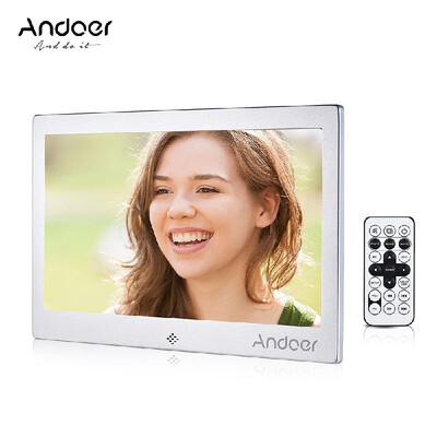 

Andoer 10 LED Digital Photo Frame 720P Video Music Calendar Clock TXT Player 1024 600 Resolution Metal Frame with Remote Contro