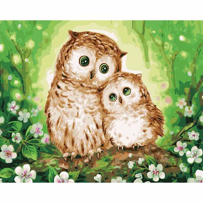 

Frameless DIY Oil Painting By Numbers Hand Painted Modern Wall Canvas Painting Picture For Living Room Owl