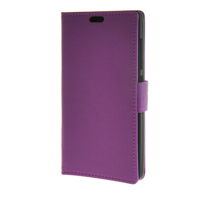 

MOONCASE Vivid colors Leather Wallet Card Slot Bracket Back Case Cover for Nokia Lumia 540 N540 Purple