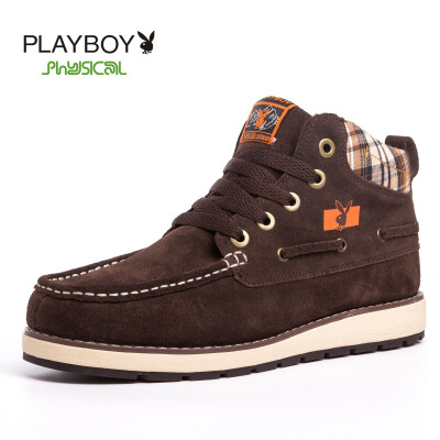 

PLAYBOY brand England style,Fashionable,Middle-top boots,Lacing,Work,Thermal,High-top,Snow boots,Men's shoes