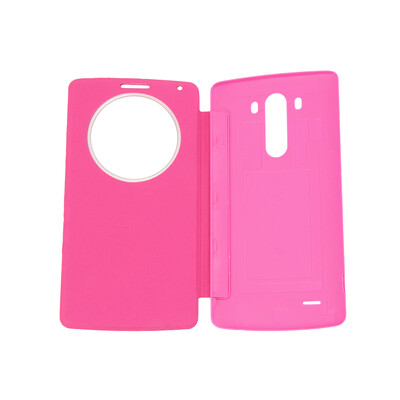 

Slim Smart Circular Window View Wallet Flip Case Cover Skin For LG G3 Phone Rose Red