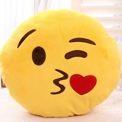 

Round Plush Emoji Doll Toy Soft Cute Stuffed Emoticon Smiley Cushion Pillow