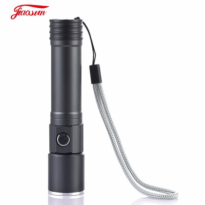 

JIAOSUN LED 3 Modes Zooming Aluminum Alloy Mini Flashlight with Magnet rubber water proof switch 3 lighting modes