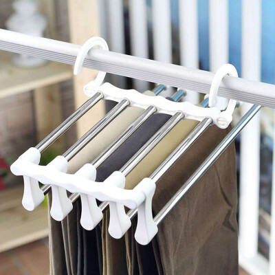 

Dry qianyue stainless steel multi-purpose multifunctional five-in-one pants rack hanger home creative storage rack pants shelf multi-layer telescopic hanger