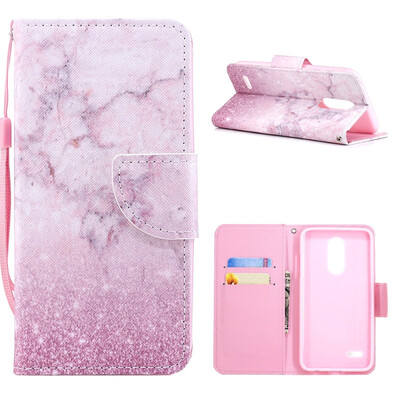 

MOONCASE Millet Mi A1 Mi 5X painted leather case with small hand rope - pink white marble