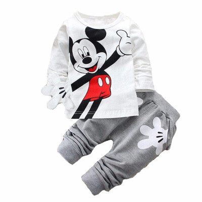 

Fashion Brand Autumn Children Boy Girl Clothing Sets Baby Cotton Cute Mouse T-shirt Pants 2pcs Clothes Toddler Tracksuit