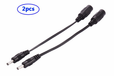 

COOLM 2PCS AC Adapter Cord 21mm x 55mm Female to Male DC Plug Extension Cable For LED CCTV Monitors