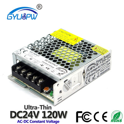

Mini Size Ultra-thin Switching Power Supply Adapter DC24V 5A 120W LED Driver Transformer AC DC 24V SMPS For Led Strip Light Lamp