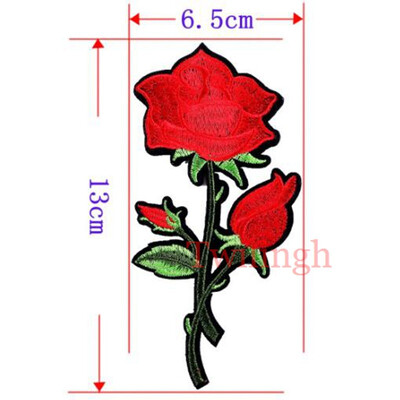 

1 Pc Brand Flower Patches Big Stickers Embroidery 3D Red Rose Applique Motif Applique Garment Women DIY Clothes Wedding Patch