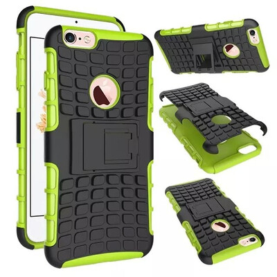 

For Apple Iphone 6S Case 4.7inch High Quality Hybrid Kickstand Rugged Rubber Armor Hard PC+TPU 2 In 1 Stand Function Cover Cases