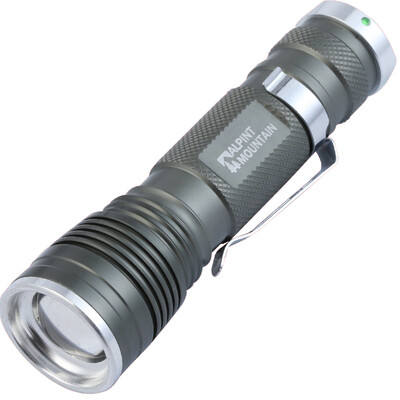 

Elmont ALPINT MOUNTAIN light flashlight set of LED long-range light bulb waterproof three-speed adjustment with rechargeable batteries 610-102 silver gray